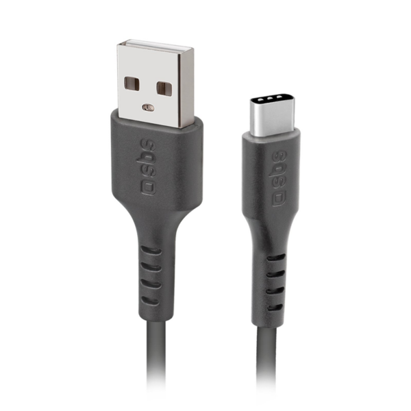 SBS USB C til USB A kabel. 2 m. - Sort Indvendig tilbehør > Mobil tilbehør