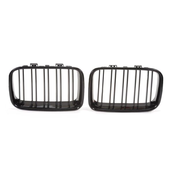 JOM Frontgrill med dobbelt ribbe i blank sort til BMW serie 3 E36 årgang 1990-1996 Styling > Frontgrill