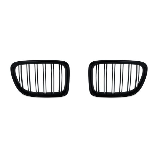 JOM Frontgrill med dobbelt ribbe i blank sort til BMW X1 E84 årgang 2009-2015 Styling > Frontgrill