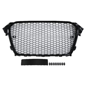 JOM Frontgrill honeycomb i blank sort til Audi A4 B8 årgang 2012-2015 Styling > Frontgrill