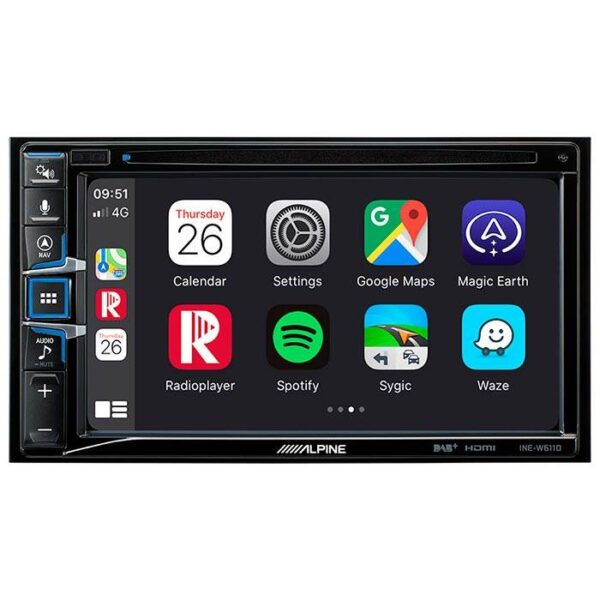 Alpine INE-W611D 2DIN Multimedie Station med navigation Bilstereo > Multimedie