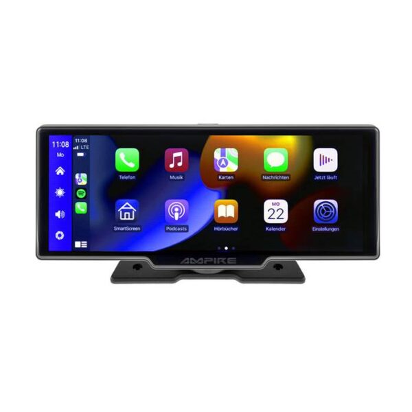 Ampire 10" skærm Appel Carplay / android auto med dashcam bakkamera Bilstereo > Multimedie