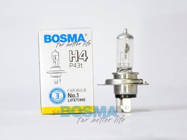 Bosma Pære 12V 60/55W H4 P43t No. 1 LIFETIME - 1 stk. Udvendig tilbehør > Pærer