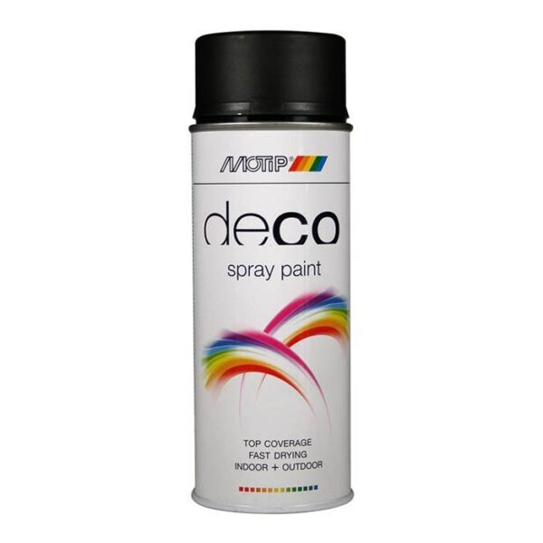 MOTIP maling - Sort mat Ral 9005 - 400 ml. Olie & Kemi > Spray