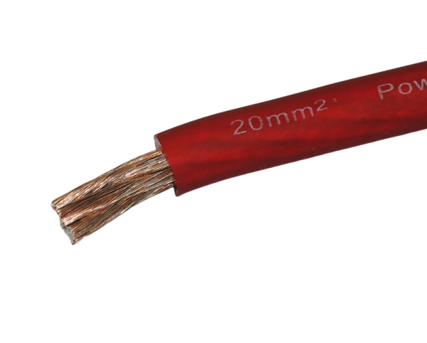 Rød strømkabel 20 kv -1 meter Bilstereo > Monteringsdele