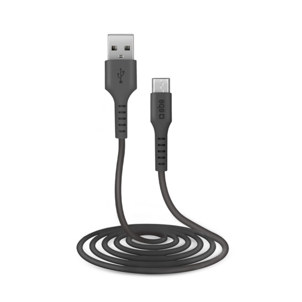 SBS Micro USB kabel 2 meter - Sort Indvendig tilbehør > Mobil tilbehør
