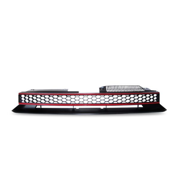 JOM Sports Frontgrill med honey comb gitter i sort med rød liste til VW Golf 6 GTI