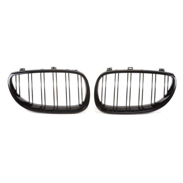 JOM Frontgrill med dobbelt ribbe i blank sort til BMW serie 5 E60 årgang 2003-2010 Styling > Frontgrill