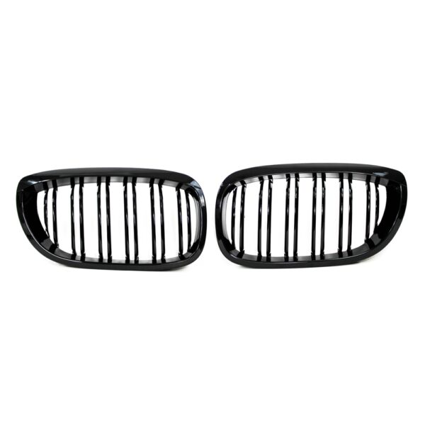 JOM Frontgrill med dobbelt ribbe i blank sort til BMW Serie 3 E46 2-drs